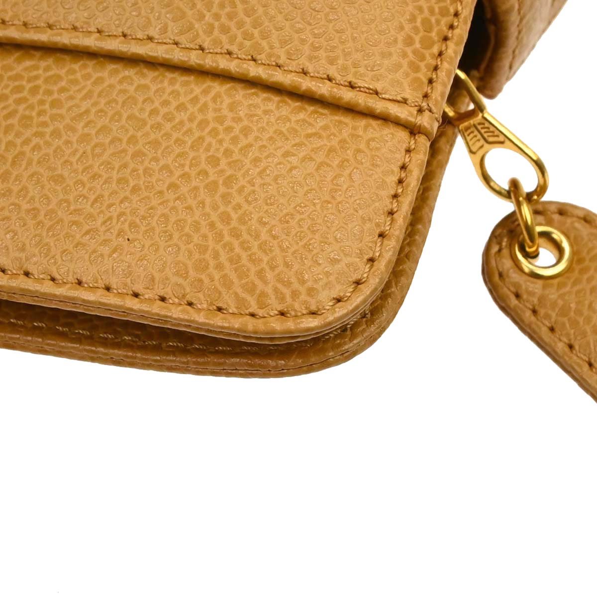 Chanel Beige Caviar Skin Tote Chain Shoulder Bag