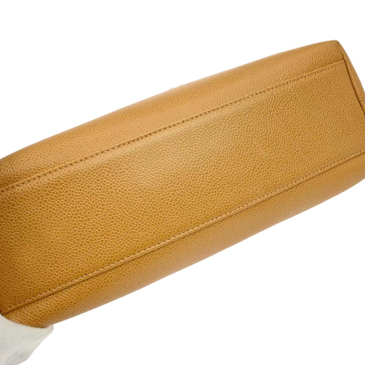 Chanel Beige Caviar Skin Tote Chain Shoulder Bag