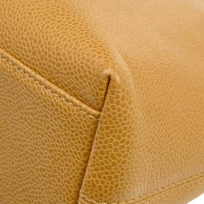 Chanel Beige Caviar Skin Tote Chain Shoulder Bag