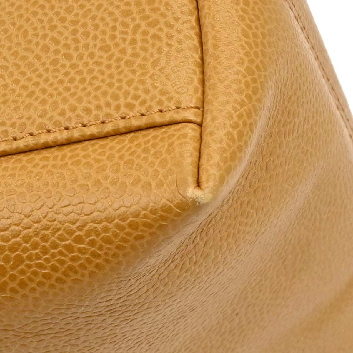 Chanel Beige Caviar Skin Tote Chain Shoulder Bag