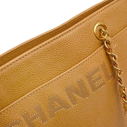 Chanel Beige Caviar Skin Tote Chain Shoulder Bag