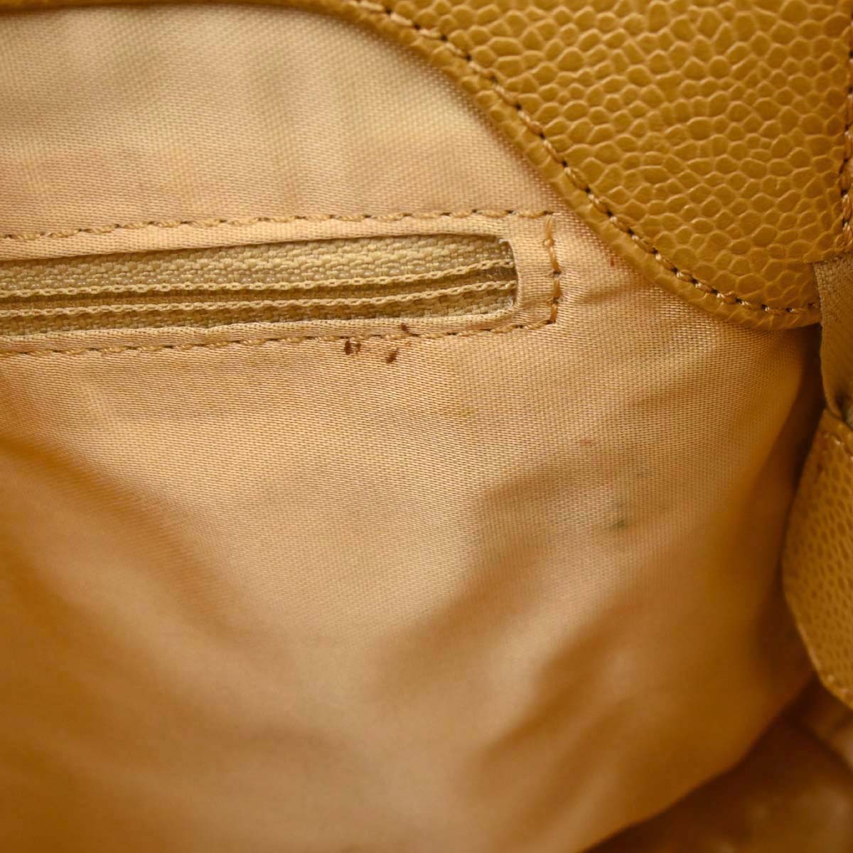 Chanel Beige Caviar Skin Tote Chain Shoulder Bag