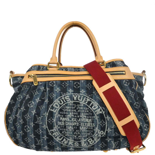 Louis Vuitton Blue Monogram Denim Cabas Raye GM 2way Shoulder Tote M95336