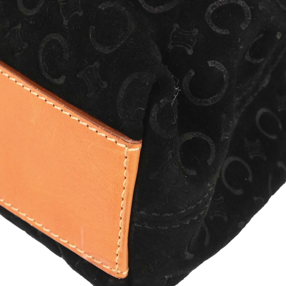 Celine Black Suede C Macadam Tote Handbag