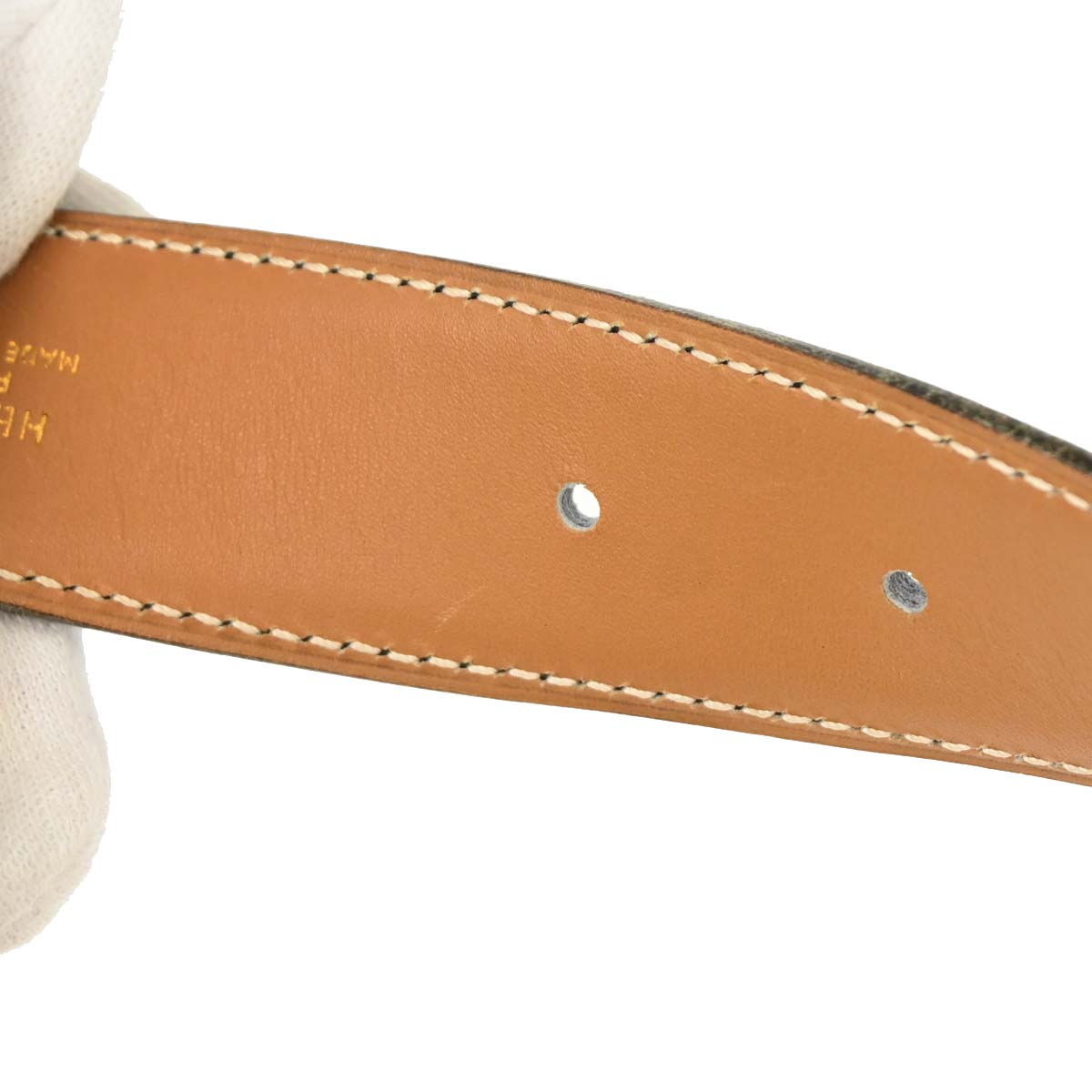 Hermes Black Box Calf Dolphin Reversible Belt #70 Small Good