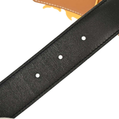 Hermes Black Box Calf Dolphin Reversible Belt #70 Small Good