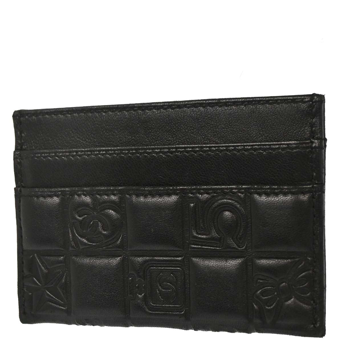 Chanel Black Lambskin Icon Cardholder Small Good