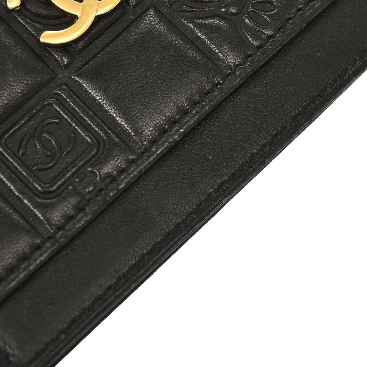 Chanel Black Lambskin Icon Cardholder Small Good