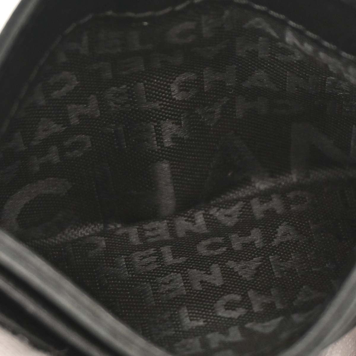 Chanel Black Lambskin Icon Cardholder Small Good