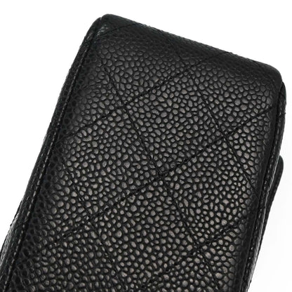 Chanel 2014 Black Caviar Skin Medium Classic Double Flap Shoulder Bag