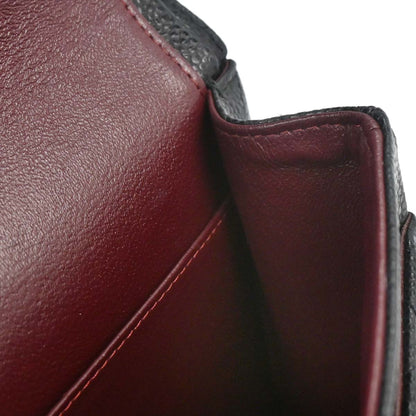 Chanel 2014 Black Caviar Skin Medium Classic Double Flap Shoulder Bag