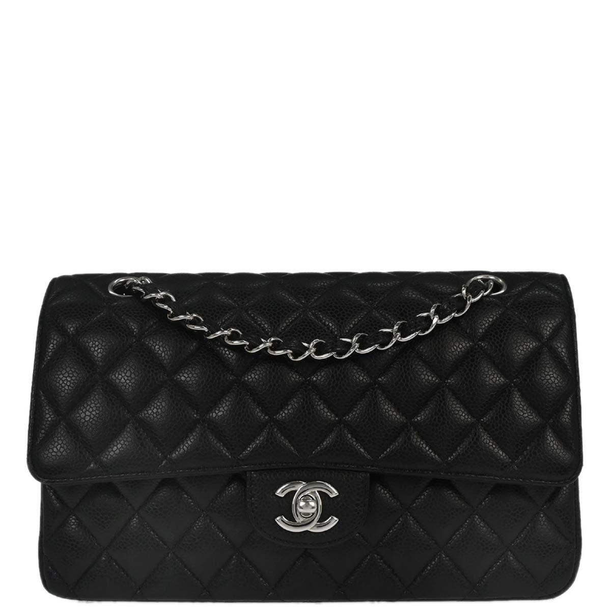 Chanel Black Calfskin Medium Classic Double Flap Shoulder Bag