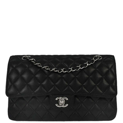 Chanel Black Calfskin Medium Classic Double Flap Shoulder Bag