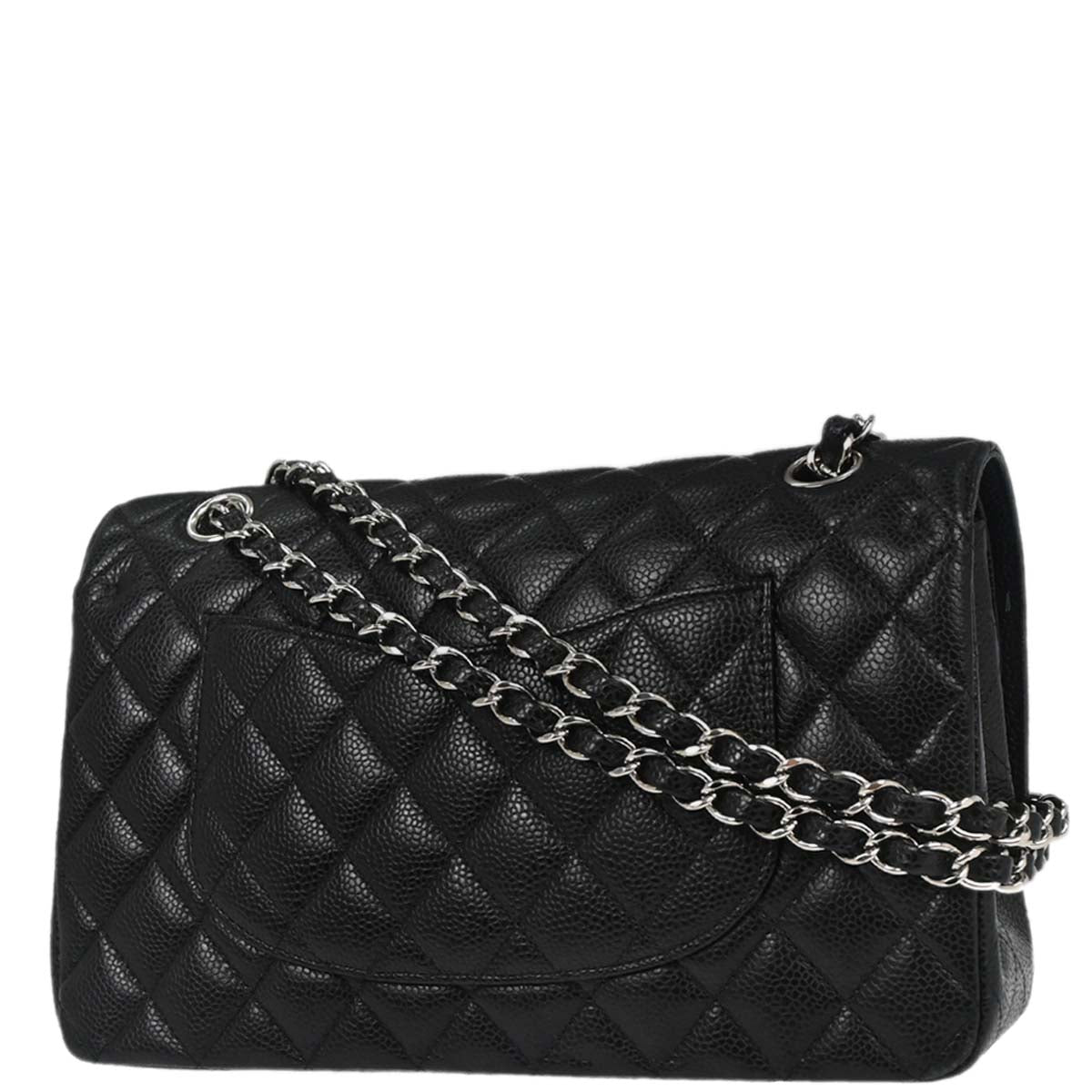 Chanel Black Calfskin Medium Classic Double Flap Shoulder Bag