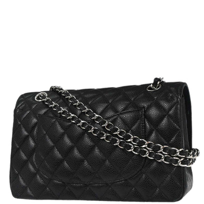 Chanel Black Calfskin Medium Classic Double Flap Shoulder Bag