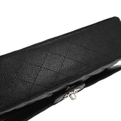 Chanel Black Calfskin Medium Classic Double Flap Shoulder Bag