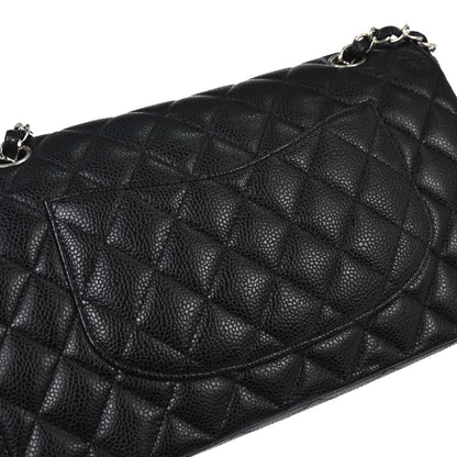 Chanel Black Calfskin Medium Classic Double Flap Shoulder Bag