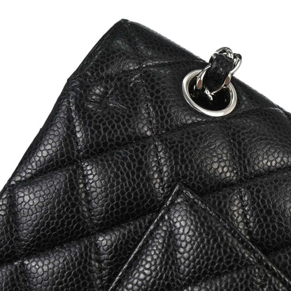 Chanel Black Calfskin Medium Classic Double Flap Shoulder Bag
