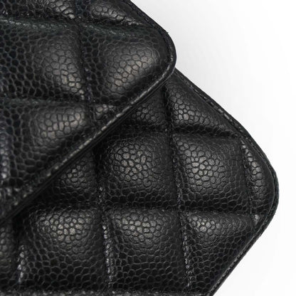 Chanel Black Calfskin Medium Classic Double Flap Shoulder Bag