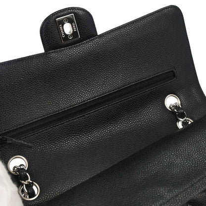 Chanel Black Calfskin Medium Classic Double Flap Shoulder Bag