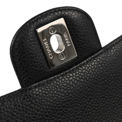 Chanel Black Calfskin Medium Classic Double Flap Shoulder Bag