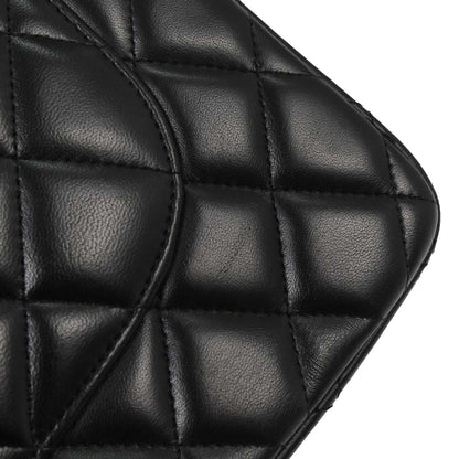 Chanel 2012-2013 Black Lambskin Jumbo Classic Double Flap Shoulder Bag