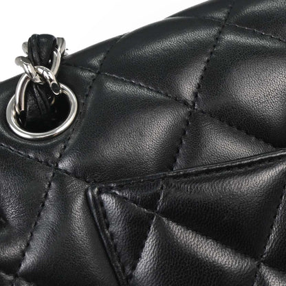 Chanel 2012-2013 Black Lambskin Jumbo Classic Double Flap Shoulder Bag