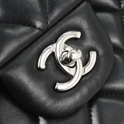 Chanel 2012-2013 Black Lambskin Jumbo Classic Double Flap Shoulder Bag