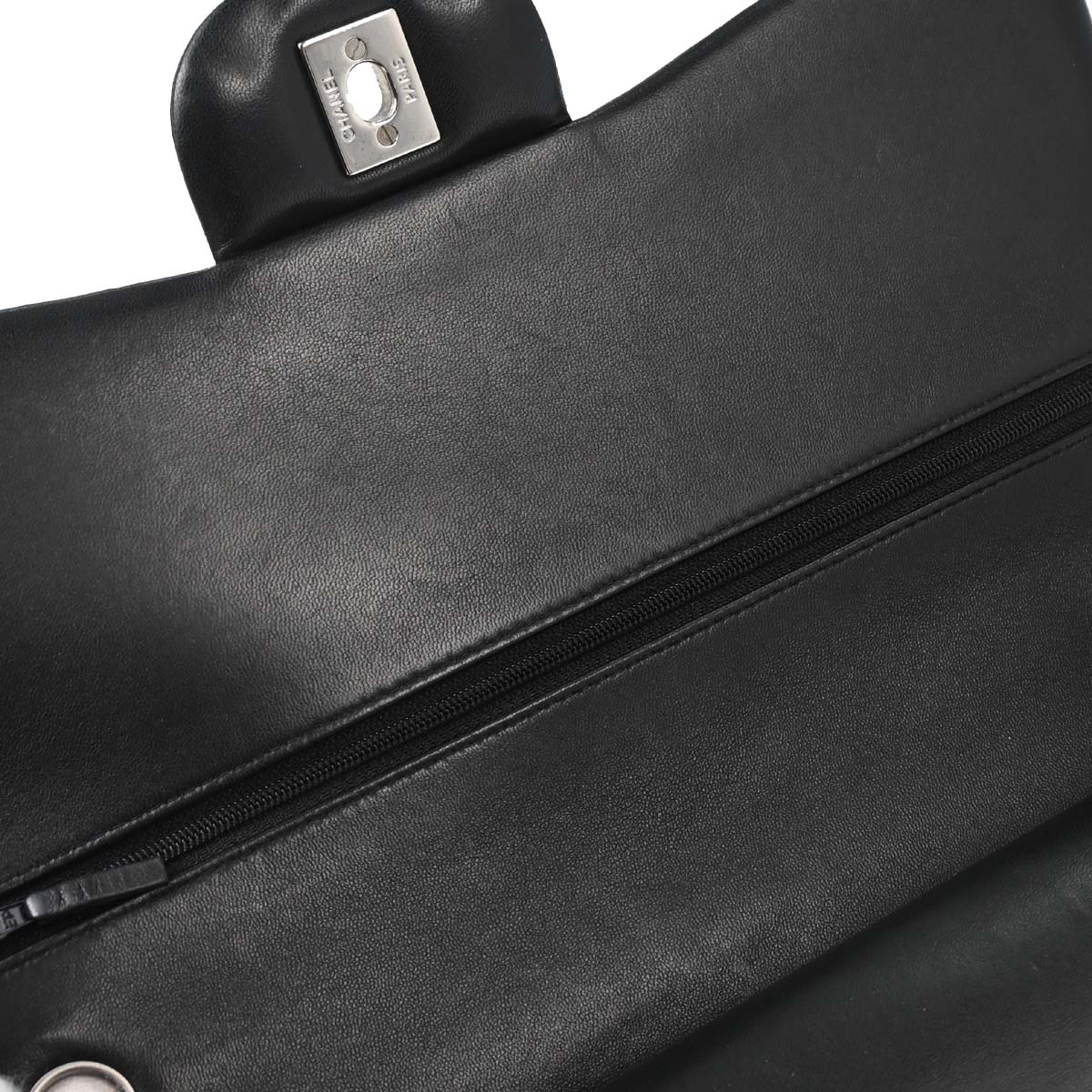 Chanel 2012-2013 Black Lambskin Jumbo Classic Double Flap Shoulder Bag