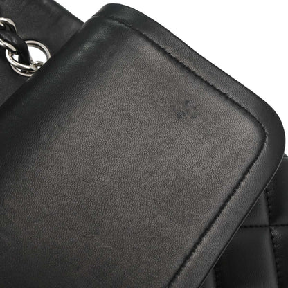 Chanel 2012-2013 Black Lambskin Jumbo Classic Double Flap Shoulder Bag