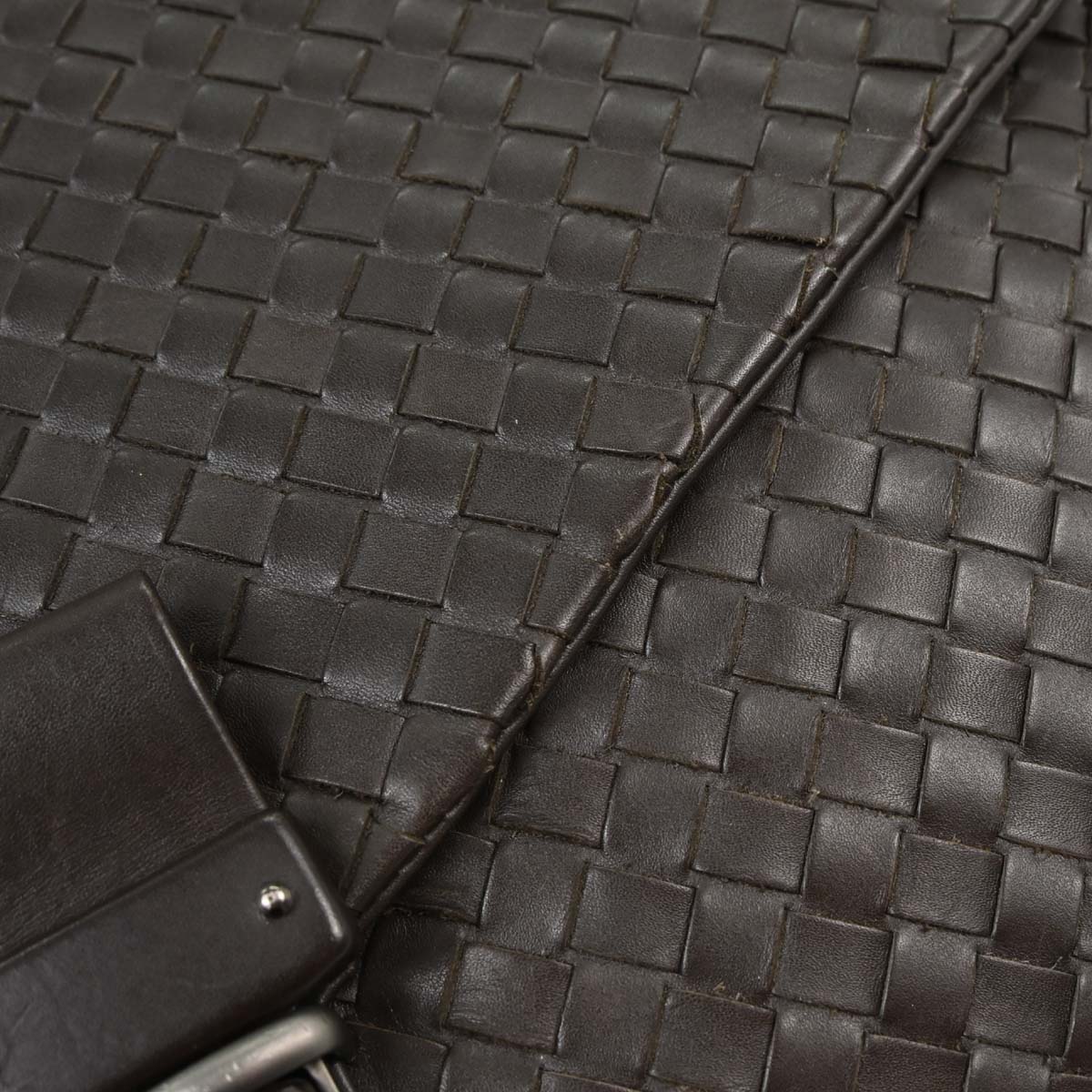 Bottega Veneta Brown Calfskin Intrecciato Briefcase Handbag