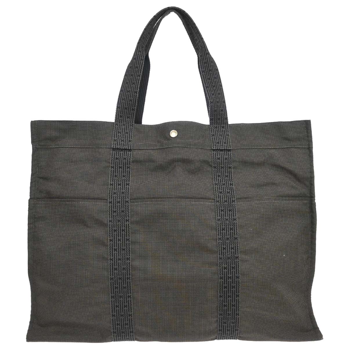 Hermes Gray Canvas Herline Tote TGM Handbag