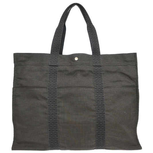 Hermes Gray Canvas Herline Tote TGM Handbag
