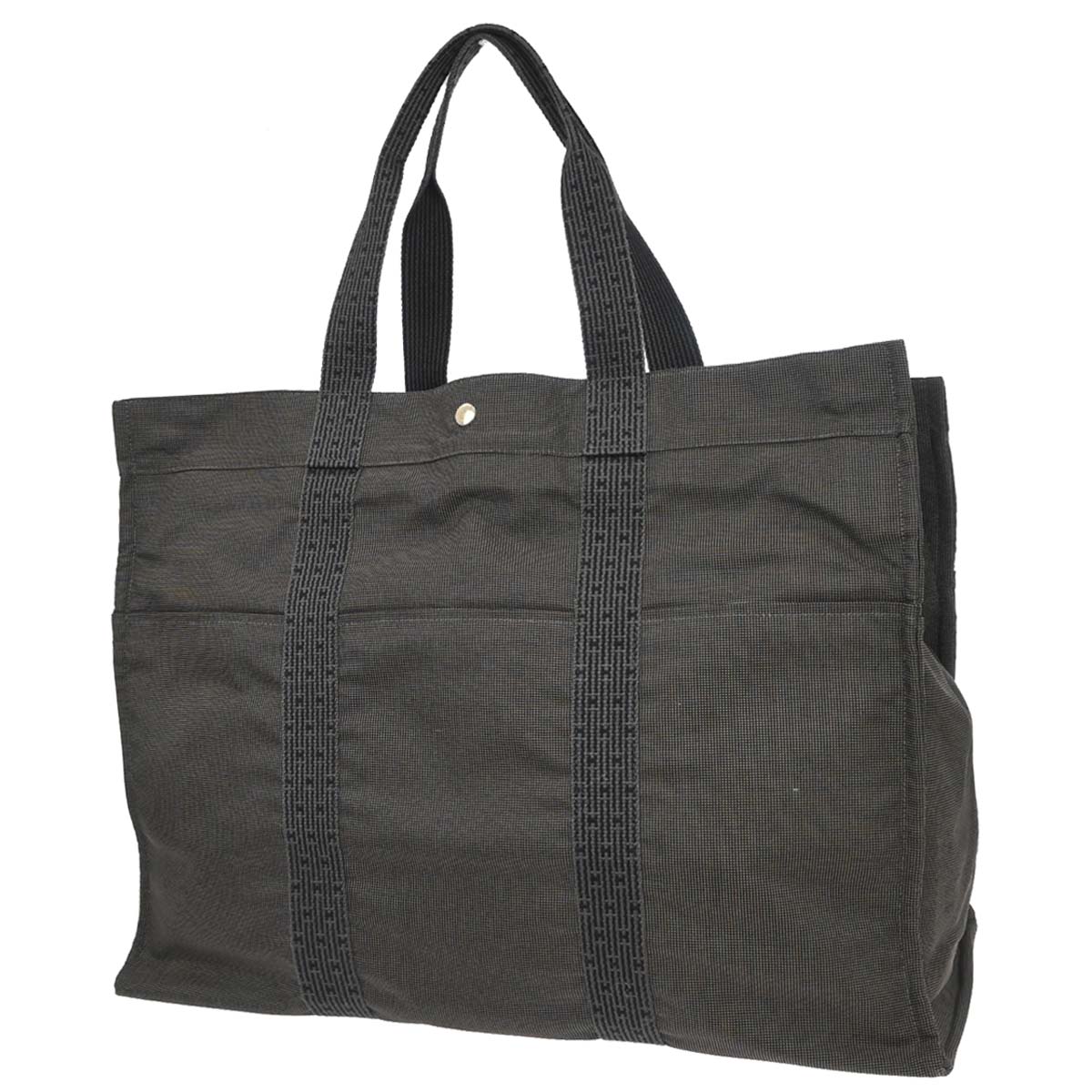 Hermes Gray Canvas Herline Tote TGM Handbag