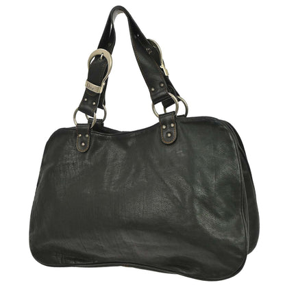 Christian Dior Black Leather Gaucho Handbag