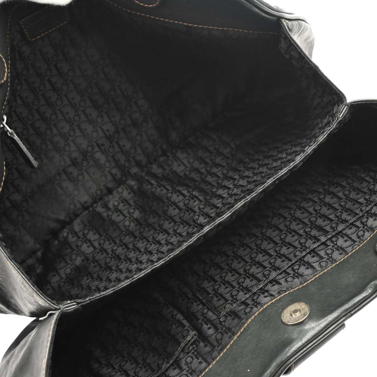 Christian Dior Black Leather Gaucho Handbag