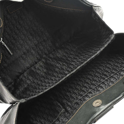 Christian Dior Black Leather Gaucho Handbag
