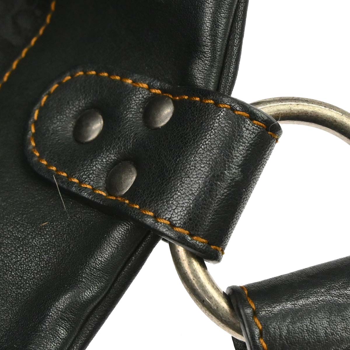 Christian Dior Black Leather Gaucho Handbag