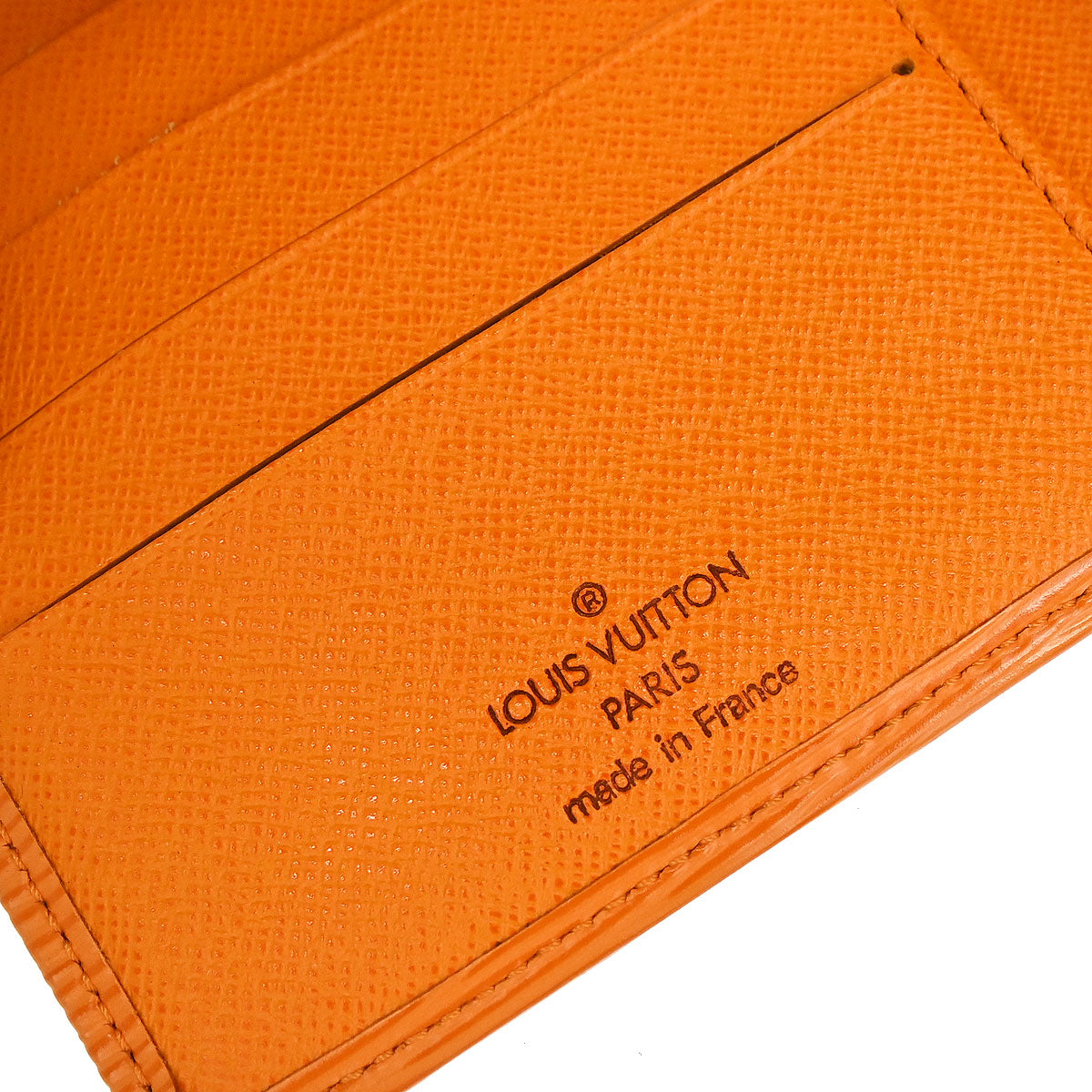 Louis Vuitton 2003 Orange Epi Porte Vie Compact Wallet M6355H