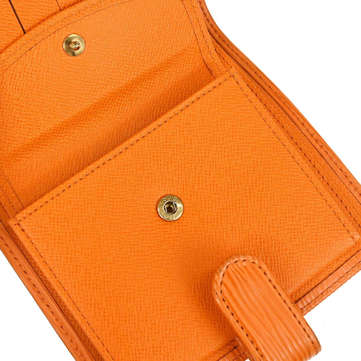 Louis Vuitton 2003 Orange Epi Porte Vie Compact Wallet M6355H