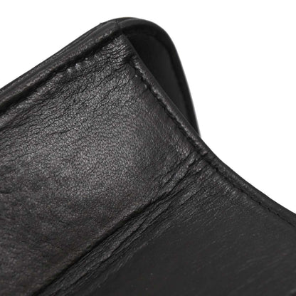 Chanel Black Lambskin Pushlock Small Half Flap Shoulder Bag