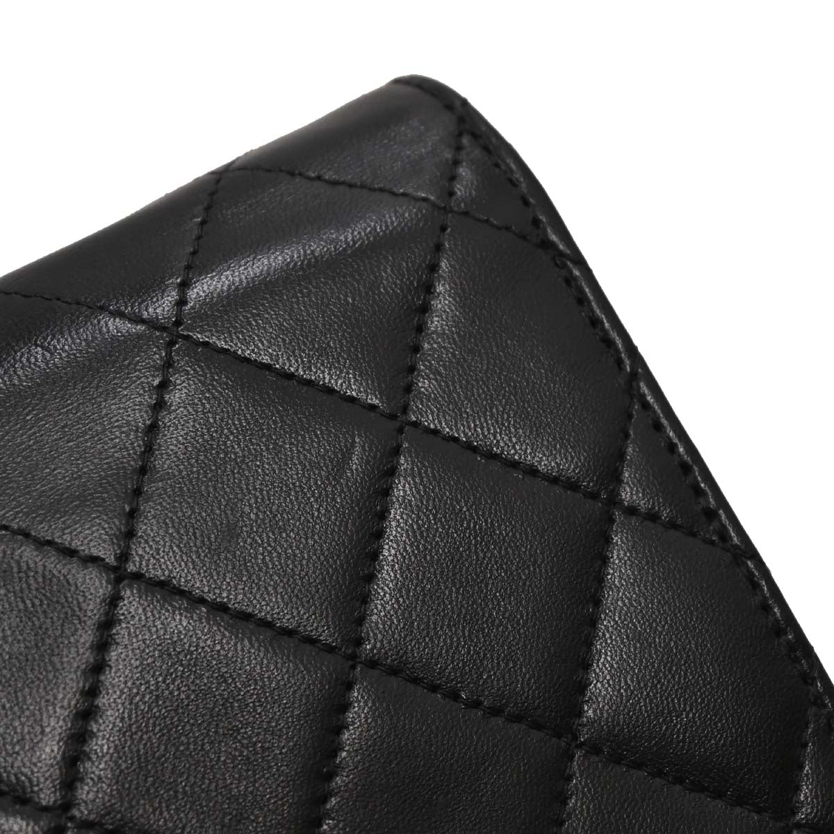 Chanel Black Lambskin Pushlock Small Half Flap Shoulder Bag