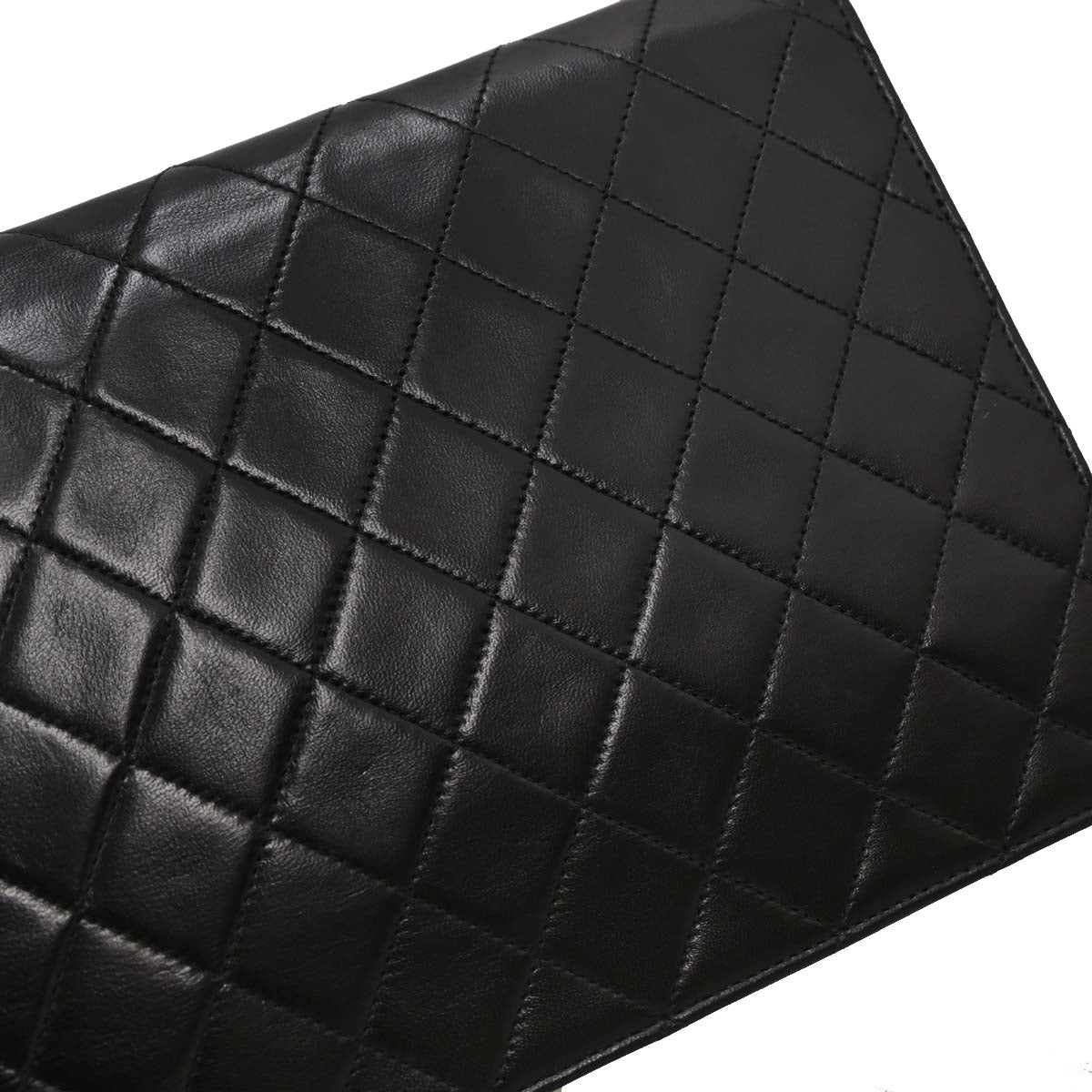 Chanel Black Lambskin Pushlock Small Half Flap Shoulder Bag