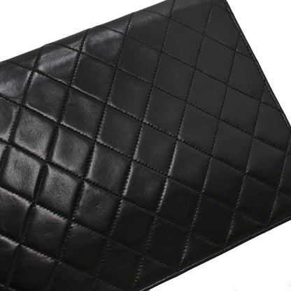 Chanel Black Lambskin Pushlock Small Half Flap Shoulder Bag