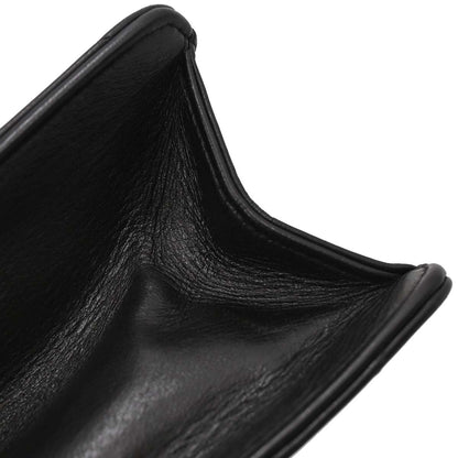 Chanel Black Lambskin Pushlock Small Half Flap Shoulder Bag