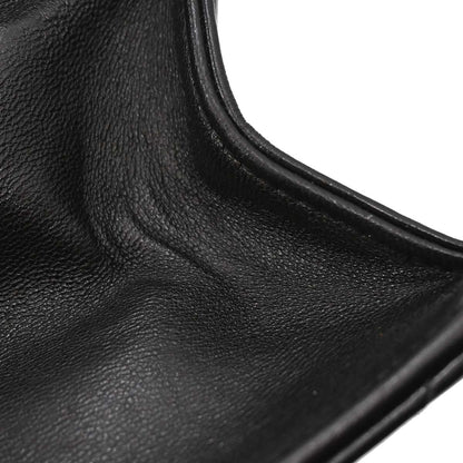 Chanel Black Lambskin Pushlock Small Half Flap Shoulder Bag