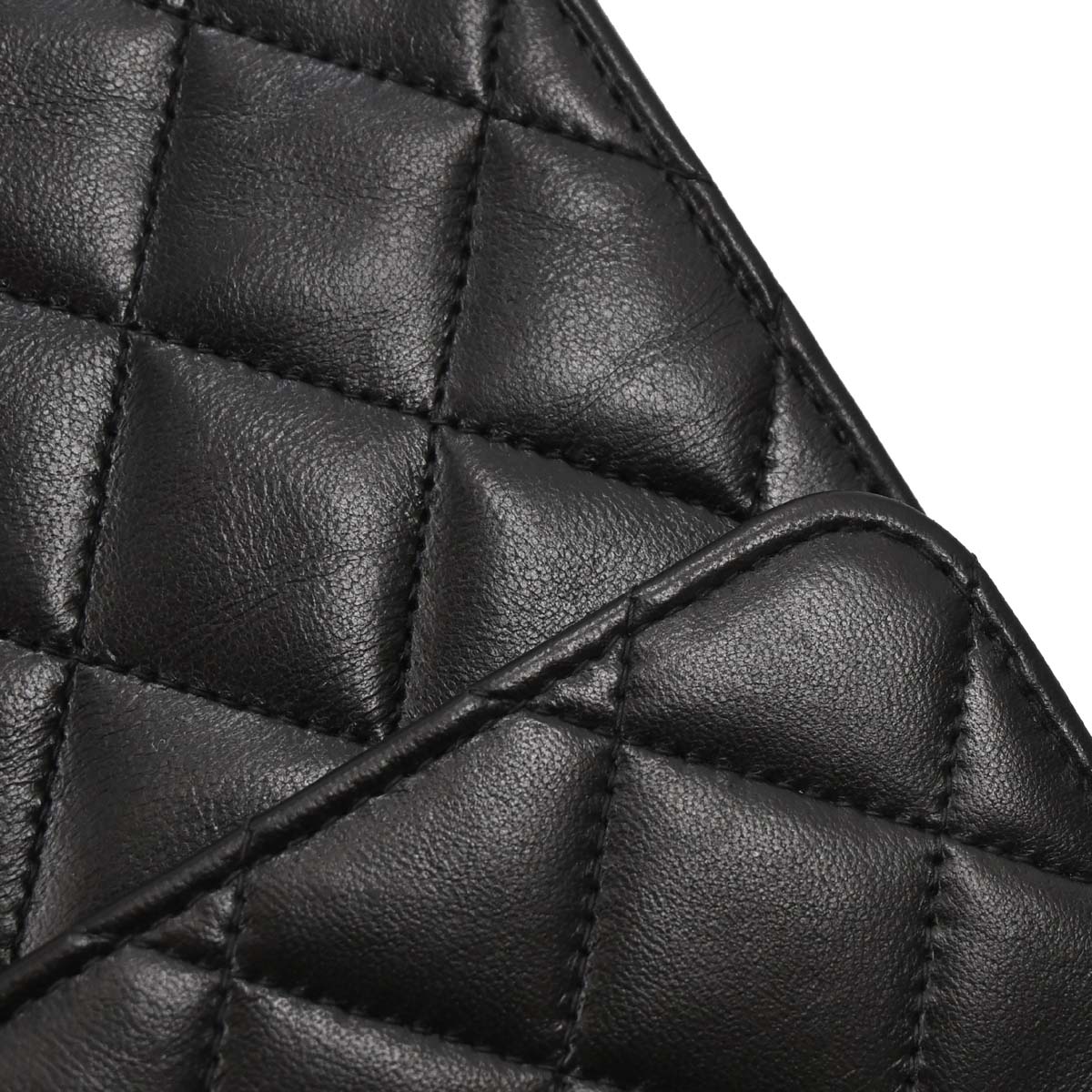 Chanel Black Lambskin Pushlock Small Half Flap Shoulder Bag