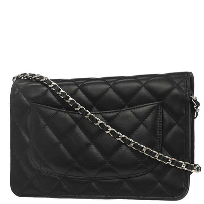 Chanel Black Lambskin Classic WOC Wallet on Chain Bag