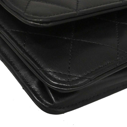 Chanel Black Lambskin Classic WOC Wallet on Chain Bag