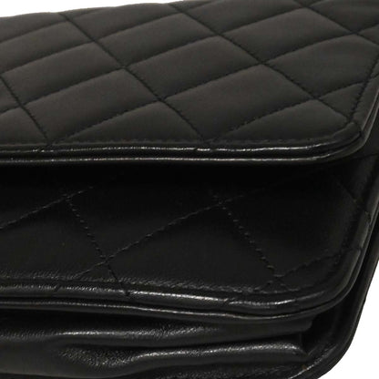 Chanel Black Lambskin Classic WOC Wallet on Chain Bag